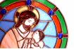 Витраж на окно "Иисус и дети" Новый завет