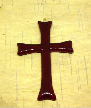 подвеска декоративная "крест красный"