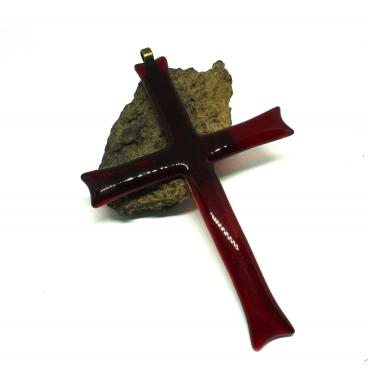подвеска декоративная "крест красный"