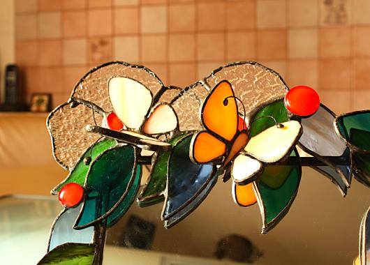 зеркало настольное "Бабочки и цветы"